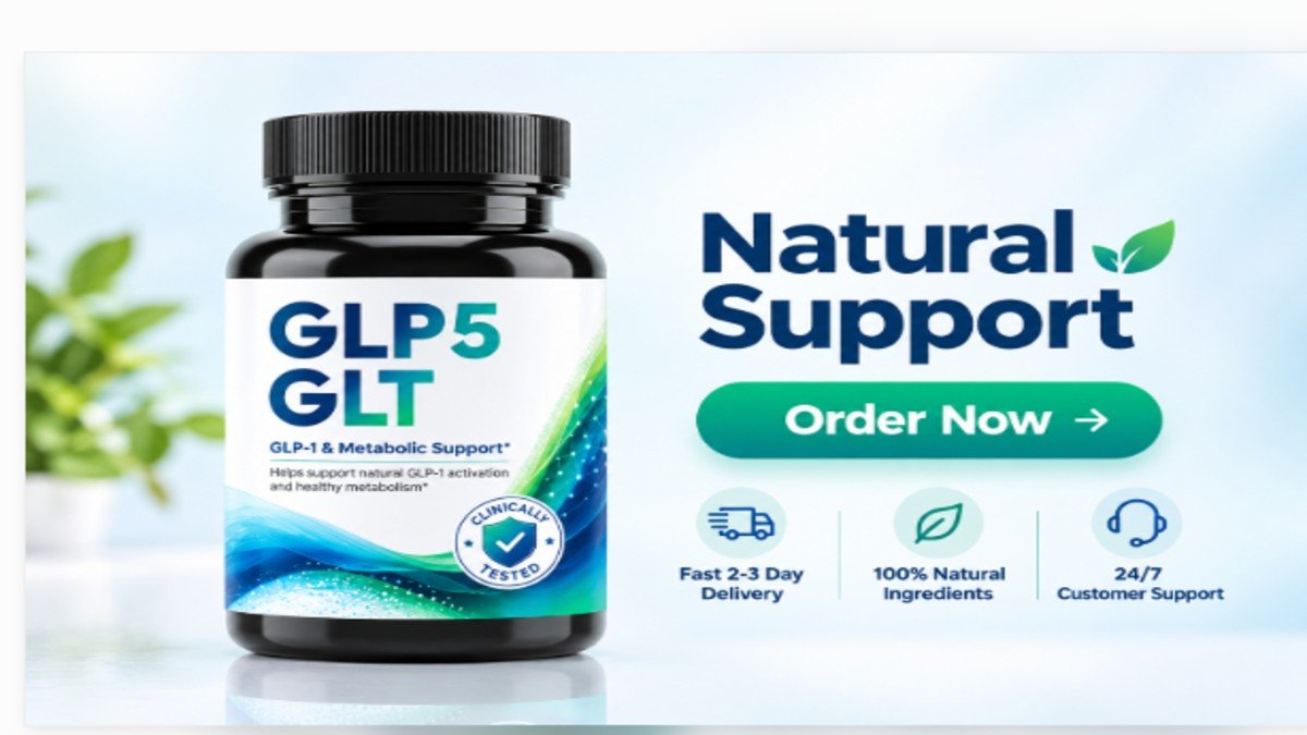 GLP5 GLT Natural GLP-1 Support Supplement UK GLP5 GLT natural GLP-1 support supplement bottle for weight management and metabolic health